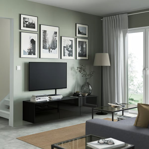 كونسول حائط دلتا للتلفاز مع 3 أبواب، 180 × 42 × 38 سم