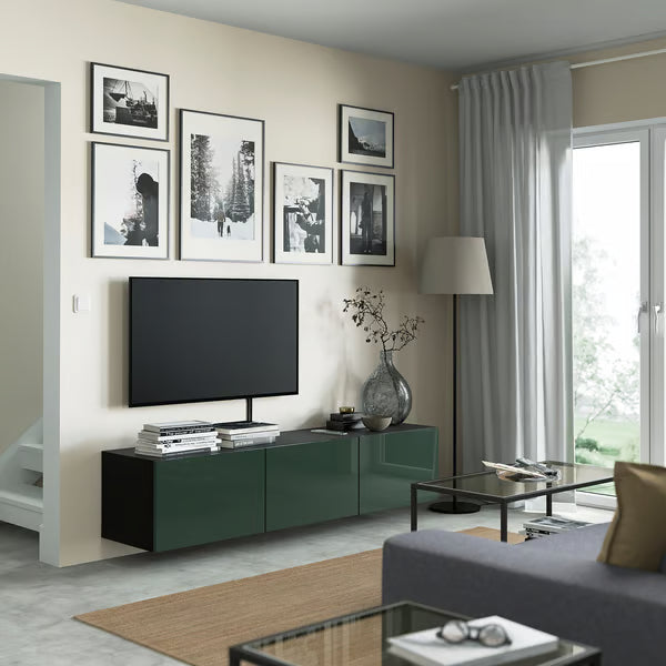 كونسول حائط دلتا للتلفاز مع 3 أبواب، 180 × 42 × 38 سم