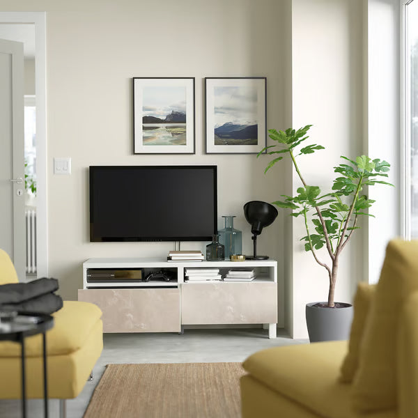 Delta TV console with 2 Drawers II,120x42x48cm