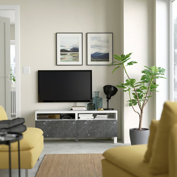 Delta TV console with 2 Drawers II,120x42x48cm