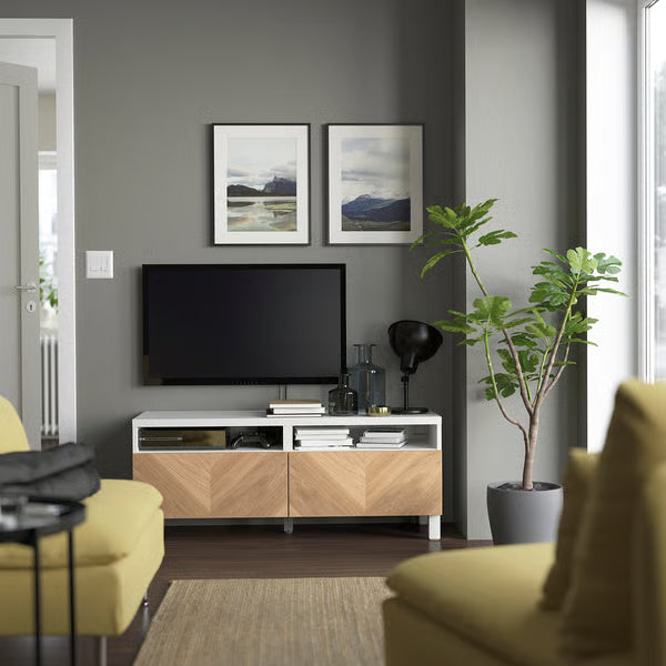 Delta TV console with 2 Drawers II,120x42x48cm