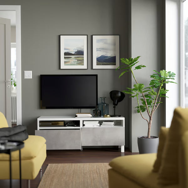 Delta TV console with 2 Drawers I,120x42x48cm