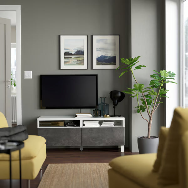 Delta TV console with 2 Drawers I,120x42x48cm