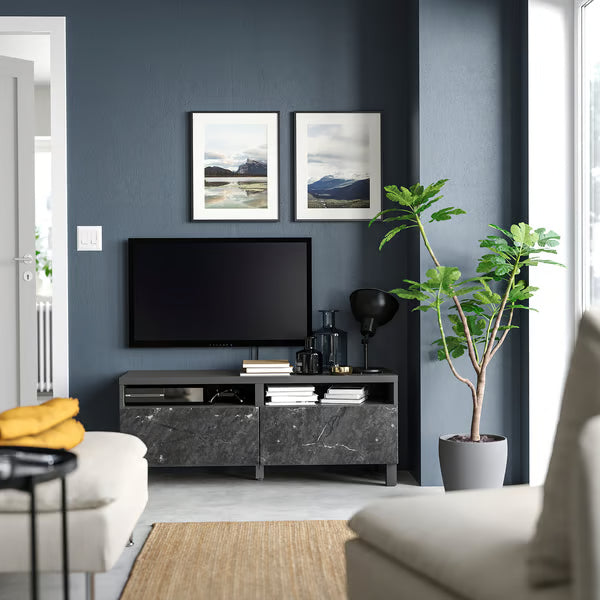 Delta TV console with 2 Drawers II,120x42x48cm