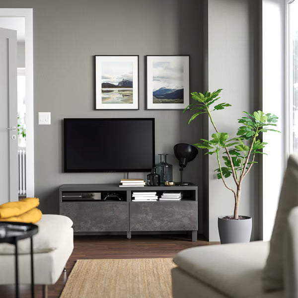 Delta TV console with 2 Drawers I,120x42x48cm