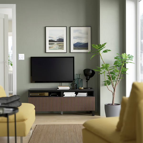 Delta TV console with 2 Drawers II,120x42x48cm
