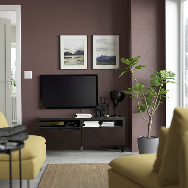 Delta TV console with 2 Drawers II,120x42x48cm