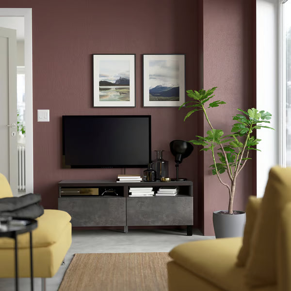 Delta TV console with 2 Drawers I,120x42x48cm