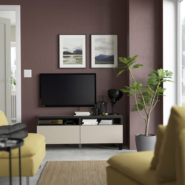 Delta TV console with 2 Drawers I,120x42x48cm