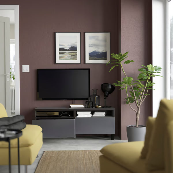 Delta TV console with 2 Drawers II,120x42x48cm