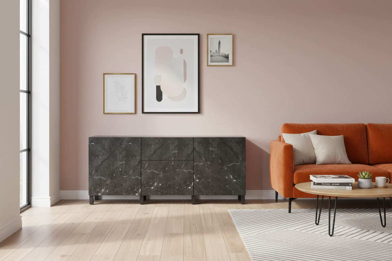 Delta Sideboard III with 2 doors & 2 drawers, 180x42x74cm