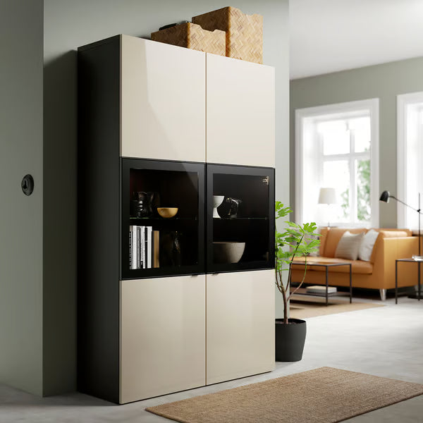 Delta cabinet with Glass Doors, 120x42x193cm