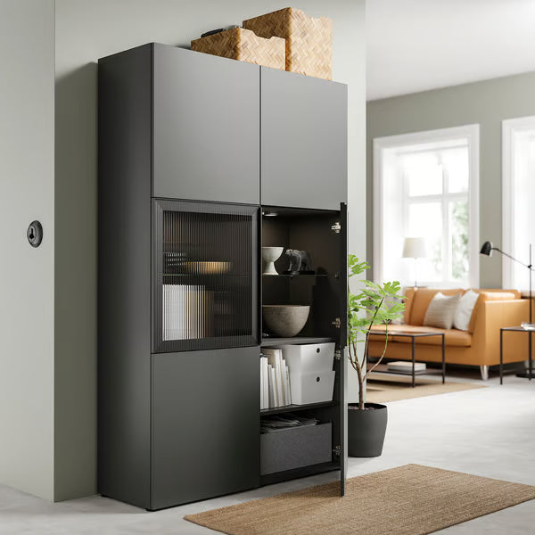 Delta cabinet with Glass Doors, 120x42x193cm