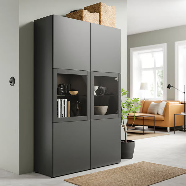 Delta cabinet with Glass Doors, 120x42x193cm
