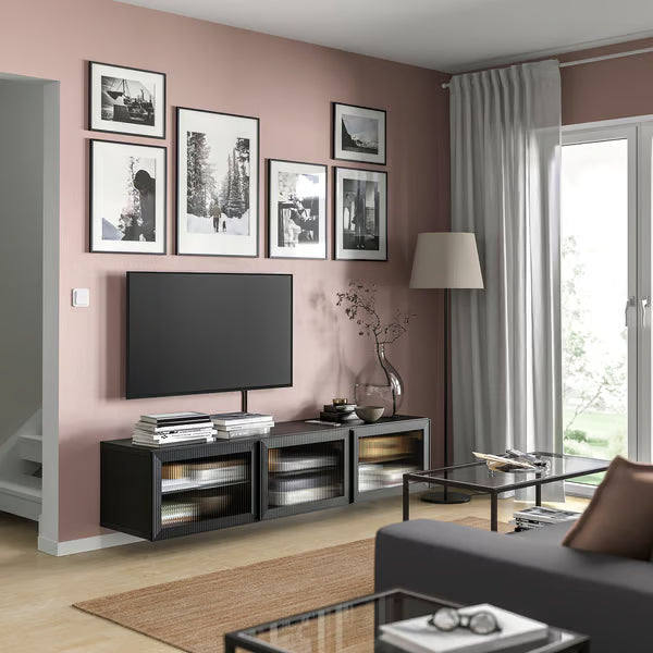 كونسول حائط دلتا للتلفاز مع 3 أبواب، 180 × 42 × 38 سم
