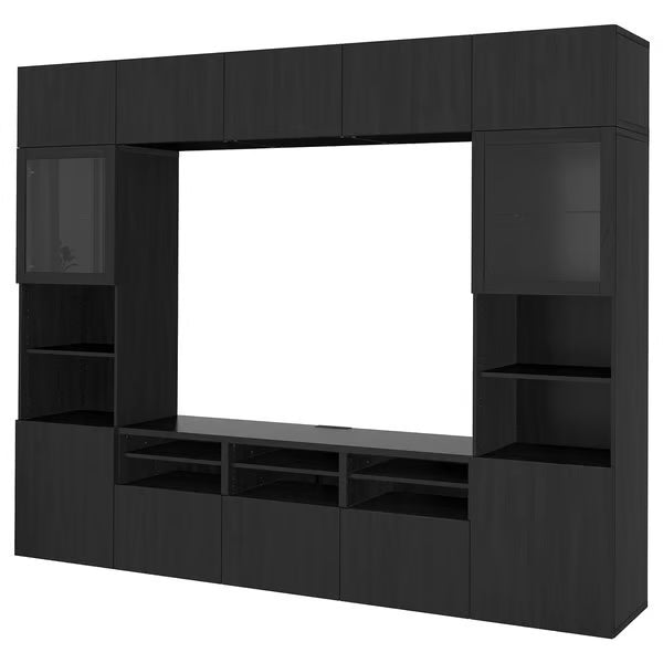 Delta TV storage combination with glass doors, 300x42x231 cm