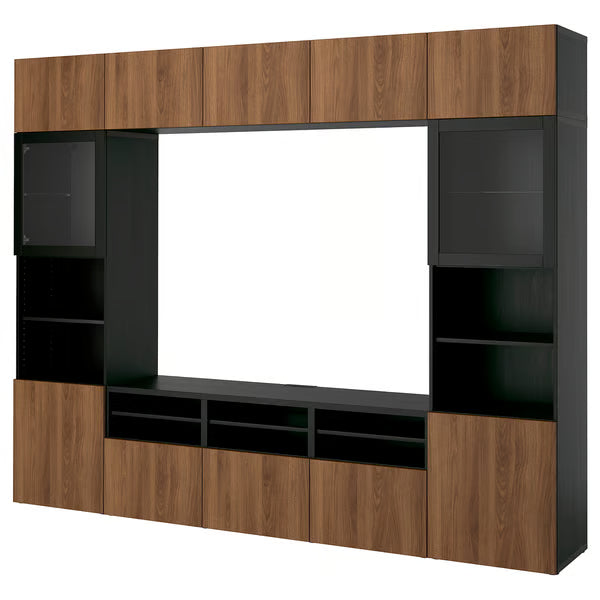 Delta TV storage combination with glass doors, 300x42x231 cm