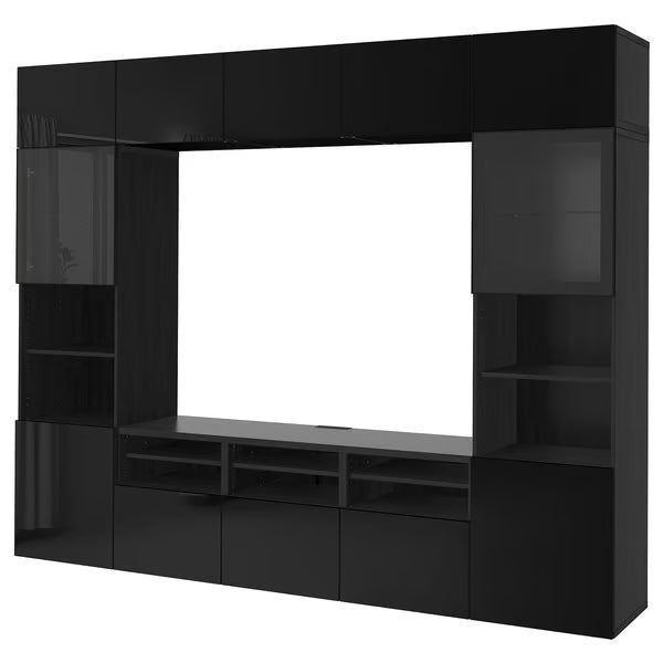 Delta TV storage combination with glass doors, 300x42x231 cm
