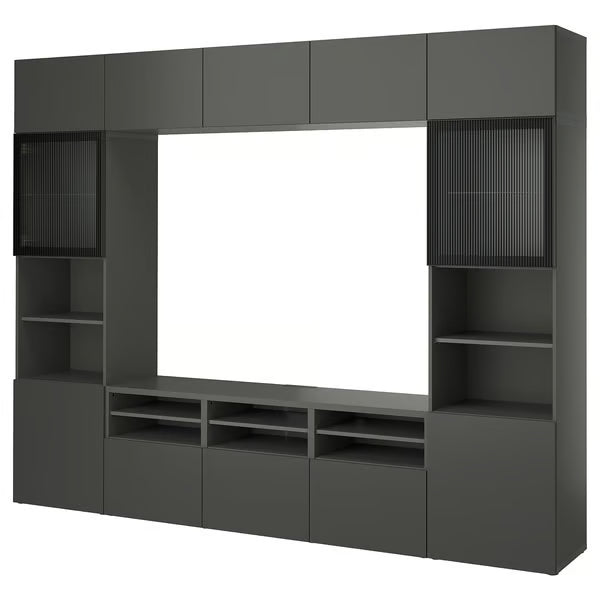 Delta TV storage combination with glass doors, 300x42x231 cm