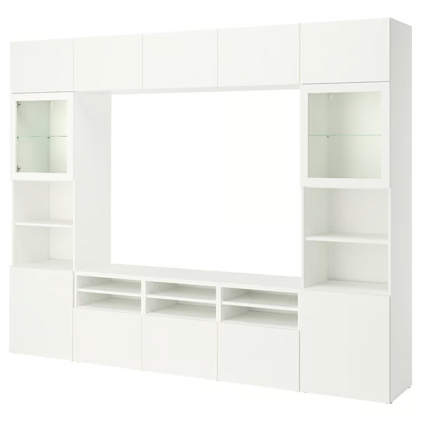 Delta TV storage combination with glass doors, 300x42x231 cm