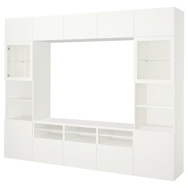 Delta TV storage combination with glass doors, 300x42x231 cm