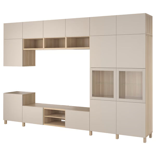 Delta TV storage combination with glass doors, 360x42x240 cm