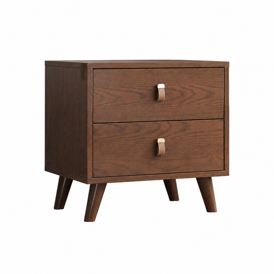 Aster Nightstand in Dark Wood & in Beige – 45x40x50cm