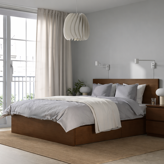MAILY (Cherry Brown) Drawers Storage Bed - Queen Size (160 & 180cm)