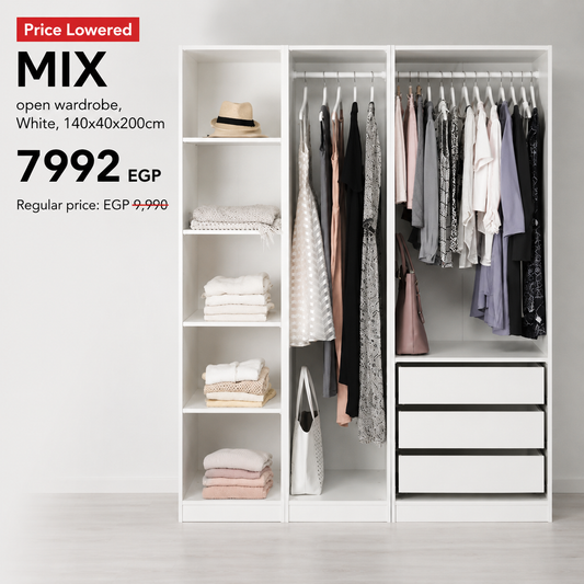 MIX open wardrobe, 140x40x200cm