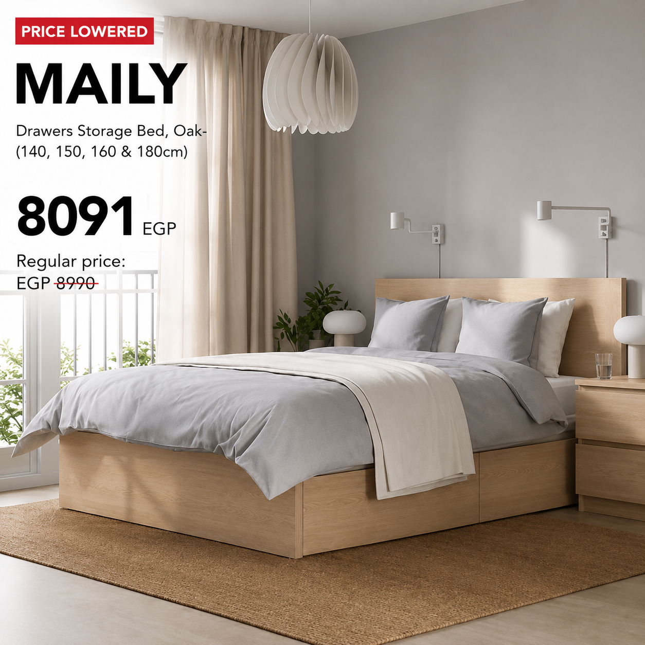 MAILY  Drawers Storage Bed - (140, 150, 160 & 180cm)