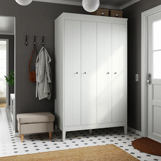 ID9 White Wardrobe – 121cm x 59cm x 211cm