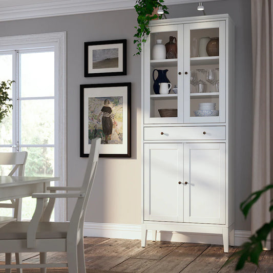 ID5 White Display Cabinet 82cm x 39cm x 211cm