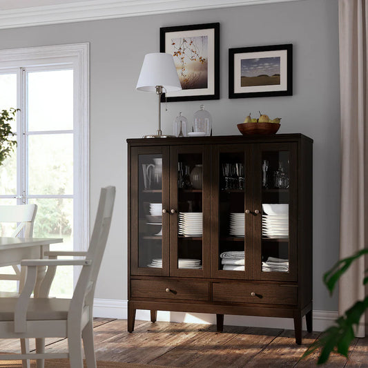 ID8 Brown Cabinet with Glass  – 121cm x 50cm x 135cm