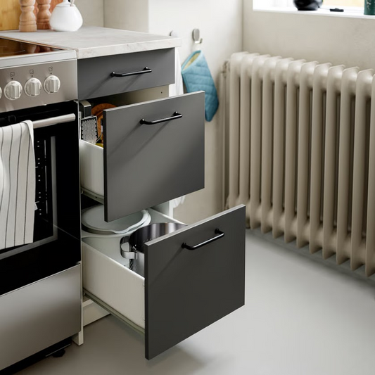 Kitchen Base Cabinet with 3 Drawers – Gray 40 x 60 x 90 cm