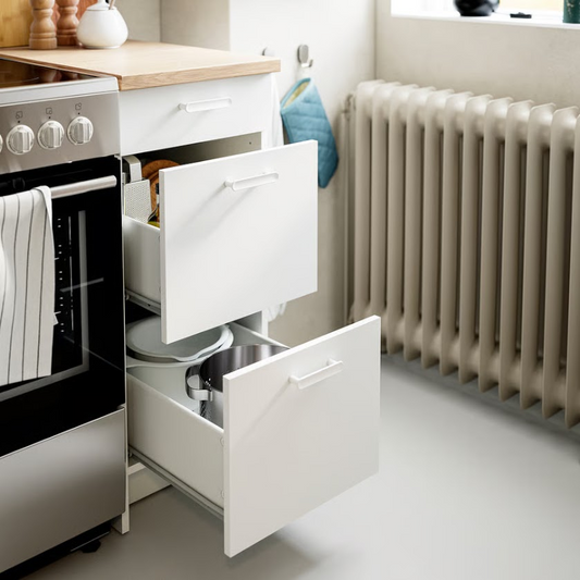 Kitchen Base Cabinet with 3 Drawers – White 40 x 60 x 90 cm