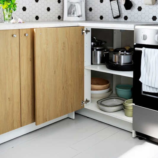 Kitchen Base Corner Cabinet – Beige, Single Door 120 x 60 x 90 cm