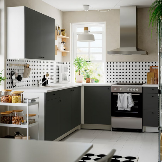 Corner Modular Kitchen – 240 x 220 cm, 3 Base Units + 1 Wall Cabinet