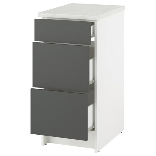 Kitchen Base Cabinet with 3 Drawers – Gray 40 x 60 x 90 cm