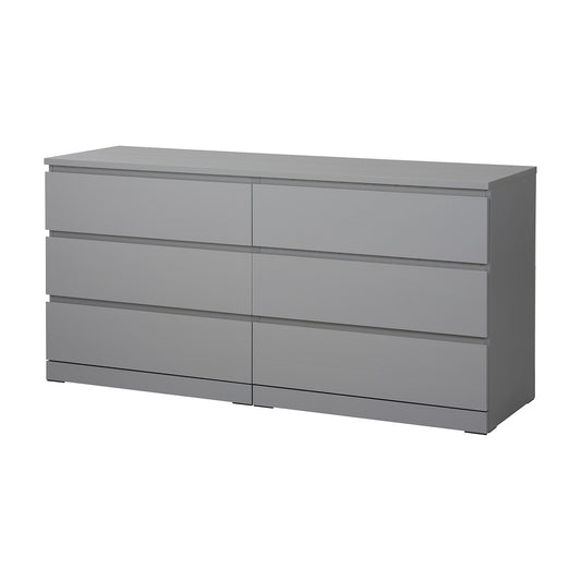 تسريحة MDF رمادية 6 أدراج - 160 سم × 45 سم × 78 سم.