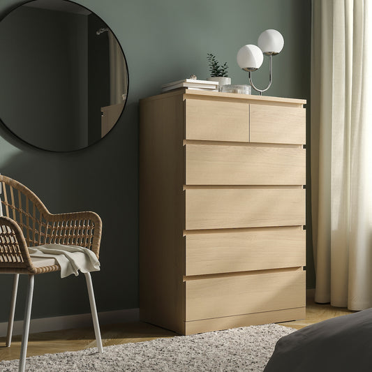 وحدة MDF بيج 6 أدراج - 123 سم × 45 سم × 78 سم.