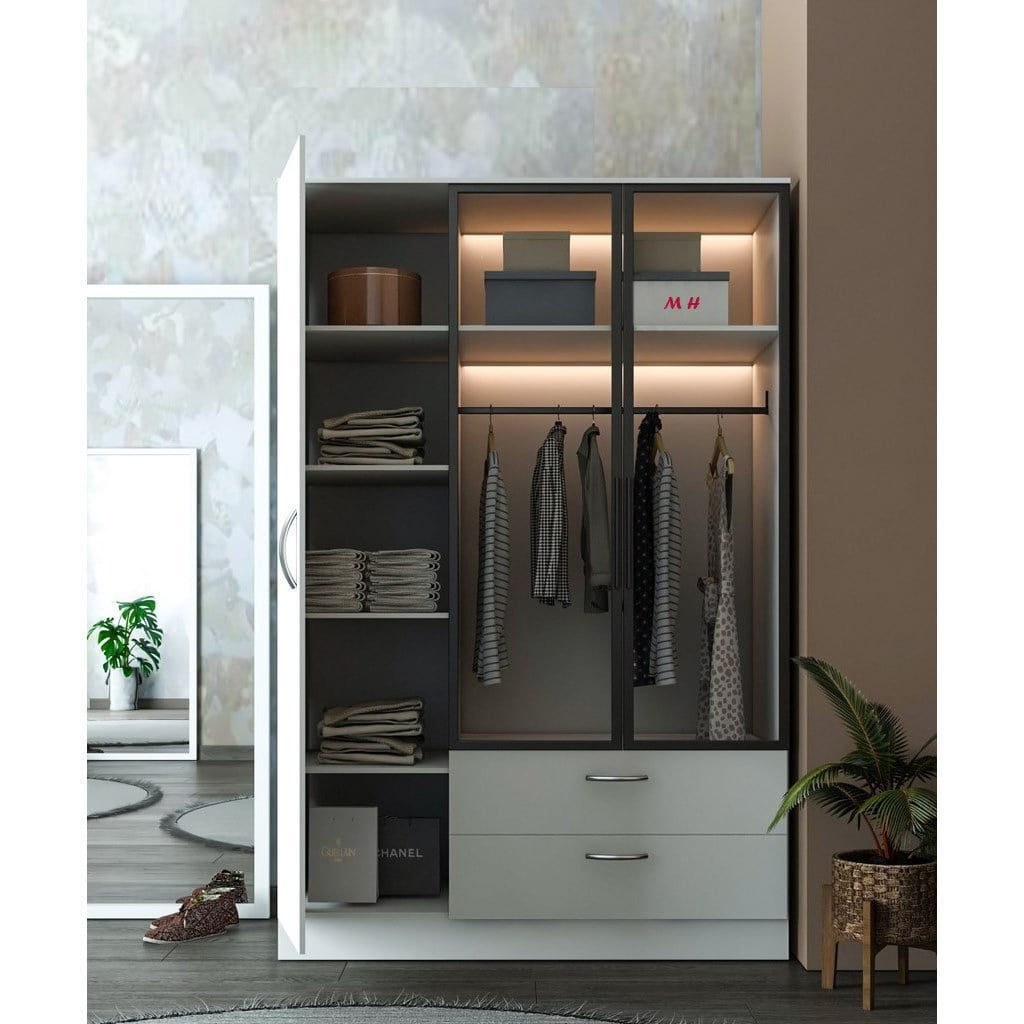 Oasis Glass wardrobe, 120x50x180cm