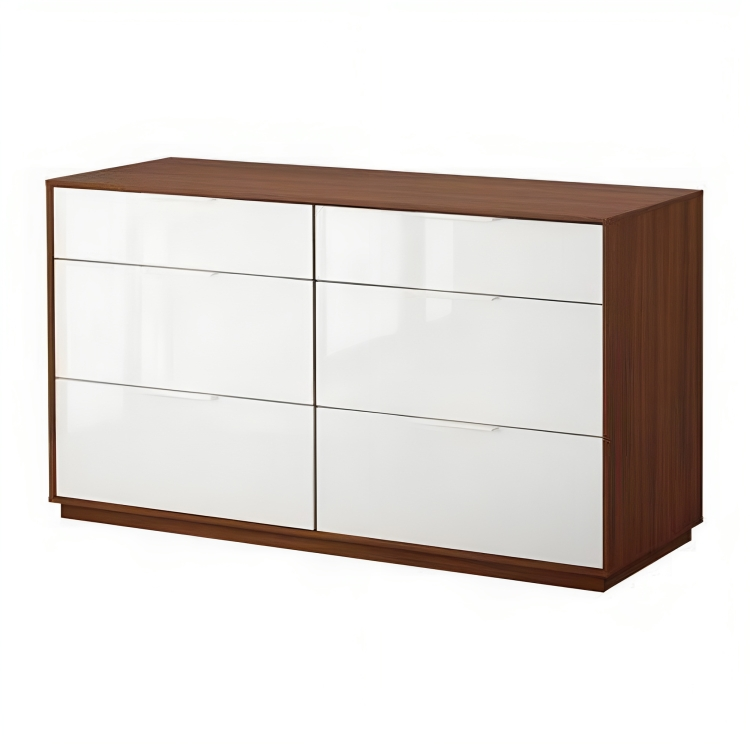 أدراج وحدة MDF أبيض وبني كرزي - 80 سم × 40 سم × 146 سم.