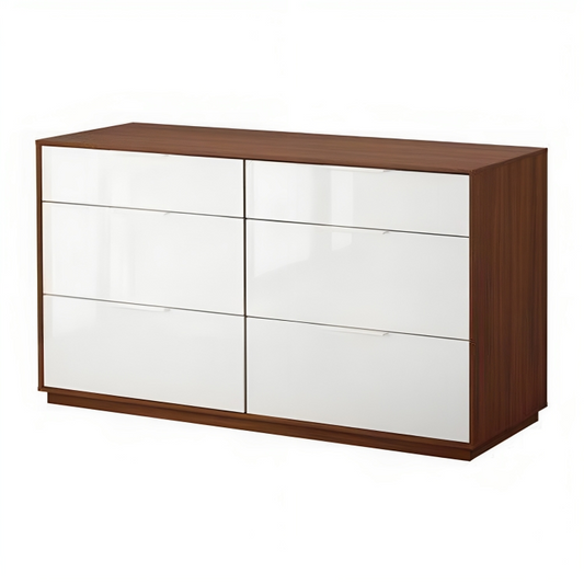 أدراج وحدة MDF أبيض وبني كرزي - 80 سم × 40 سم × 146 سم.