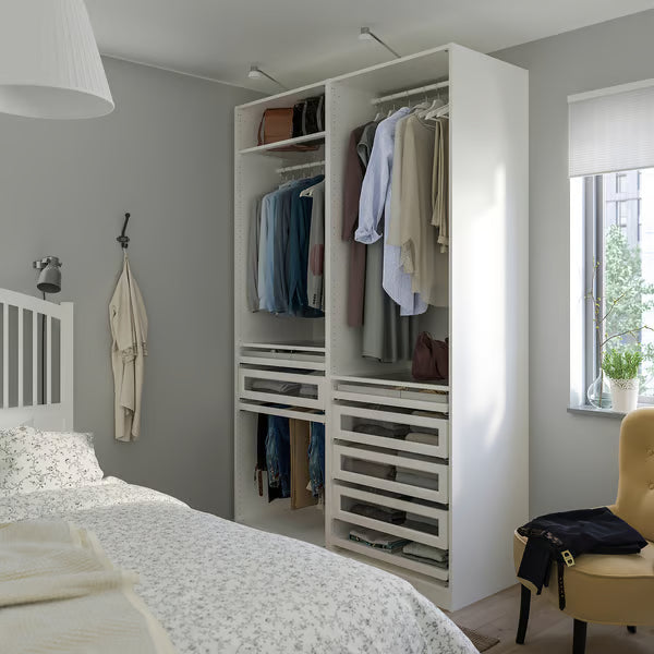 Max open wardrobe With glass drawers, 120x40x200cm