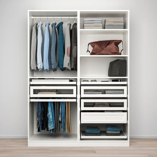 Max Open wardrobe with Glass shelves, 120x40x200/240cm.