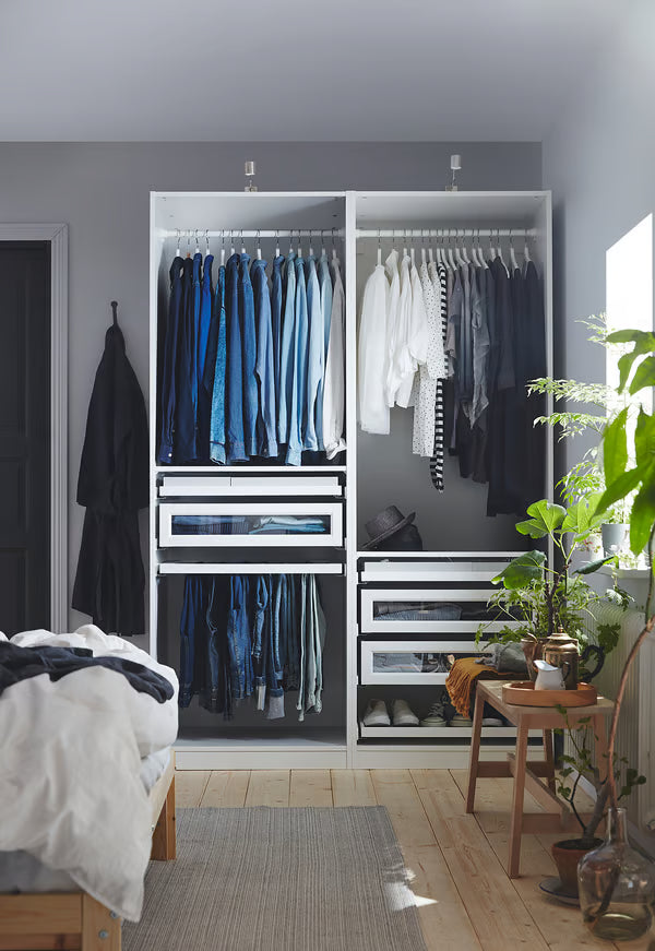 Max open wardrobe With glass drawers, 120x40x200cm