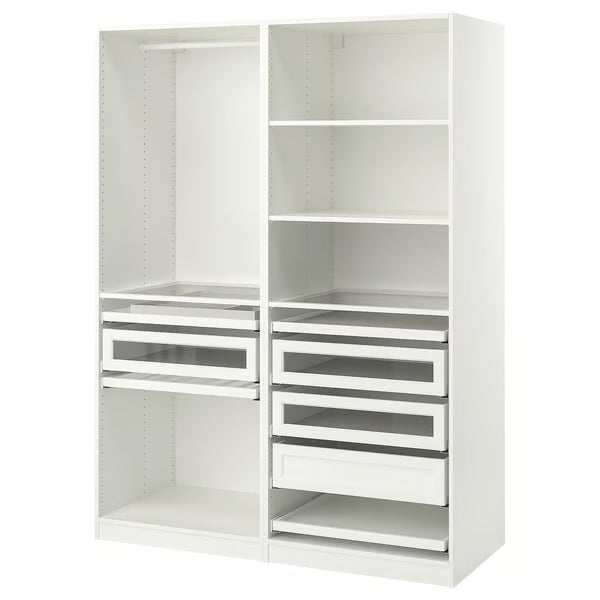 Max Open wardrobe with Glass shelves, 120x40x200/240cm.