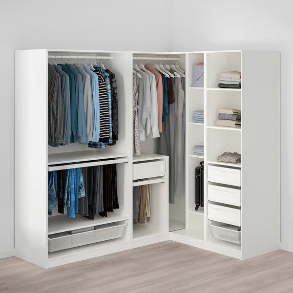 Max L-S-Shape Open wardrobe, 160x120x200/240 cm.