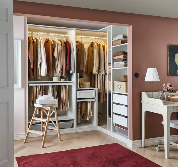 Max L-S-Shape Open wardrobe, 160x120x200/240 cm.