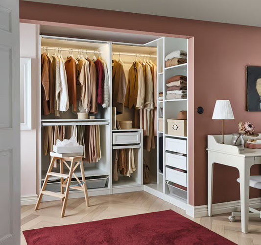 Max L-S-Shape Open wardrobe, 160x120x200/240 cm.